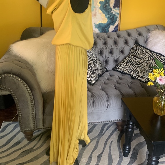 Gold sleeveless pleated leg jumpsuit - Picture 11 of 12